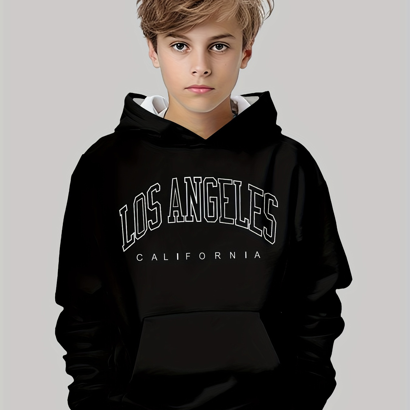 

Los Angeles Letter 3d Print Cute&cozy Hoodie For Boys - Keep Him Warm And Stylish!