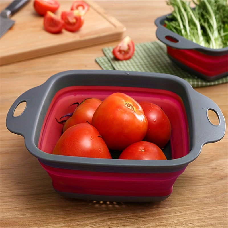 Silicone Foldable Washing Strainer Basket Perfect Vegetables - Temu