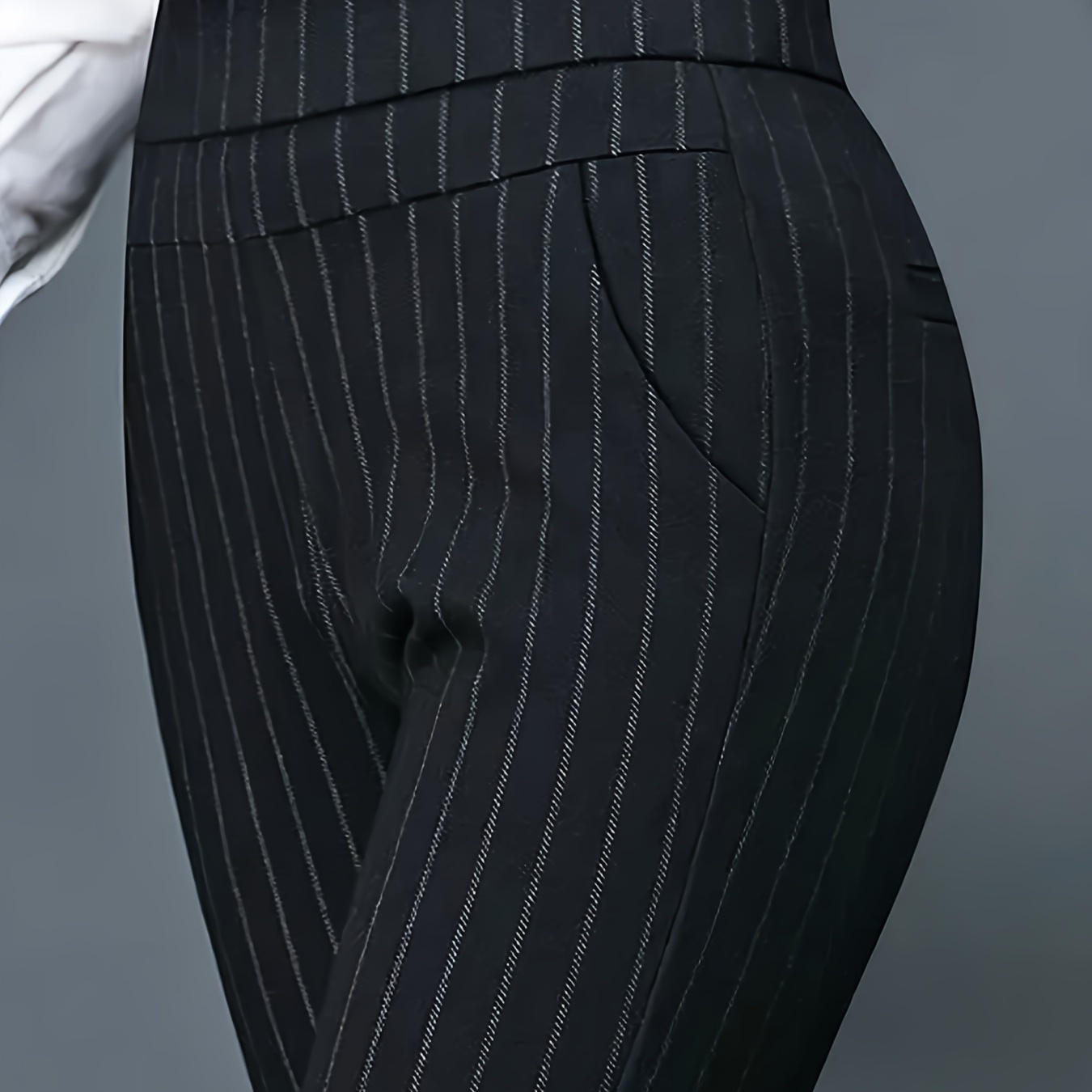 

Stripe Print Tapered Suit Pants, Elegant High Waist Pants For Work & Office, Women's Clothing