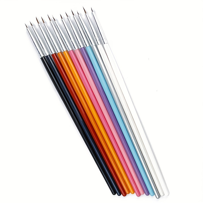 

12pcs Colorful Nail Art Design Brush Pen For Fine Details Drawing Painting Liner False Nail Tips Decoration