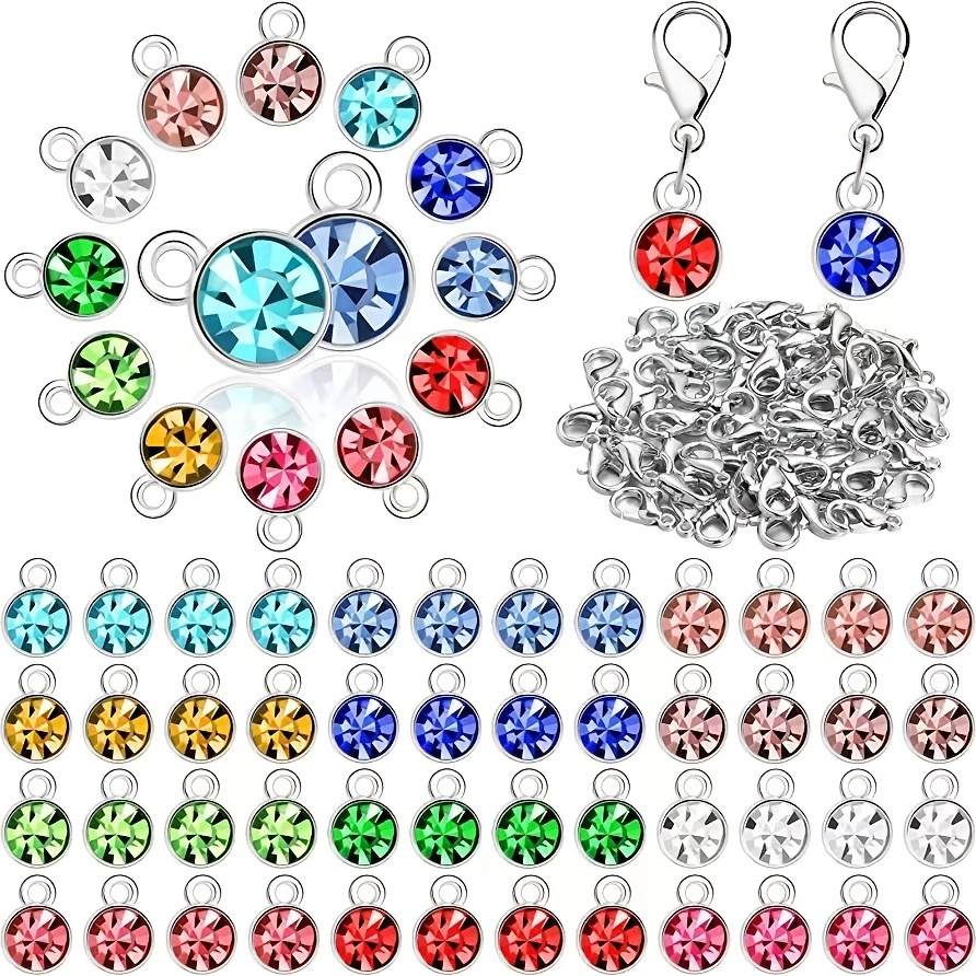 

120pcs Zinc Alloy Jewelry Charms Set, Enamel Birthstone Earring Charms, Assorted Charms For Diy Earring & Bracelet Accessories, 12 Vibrant Colors