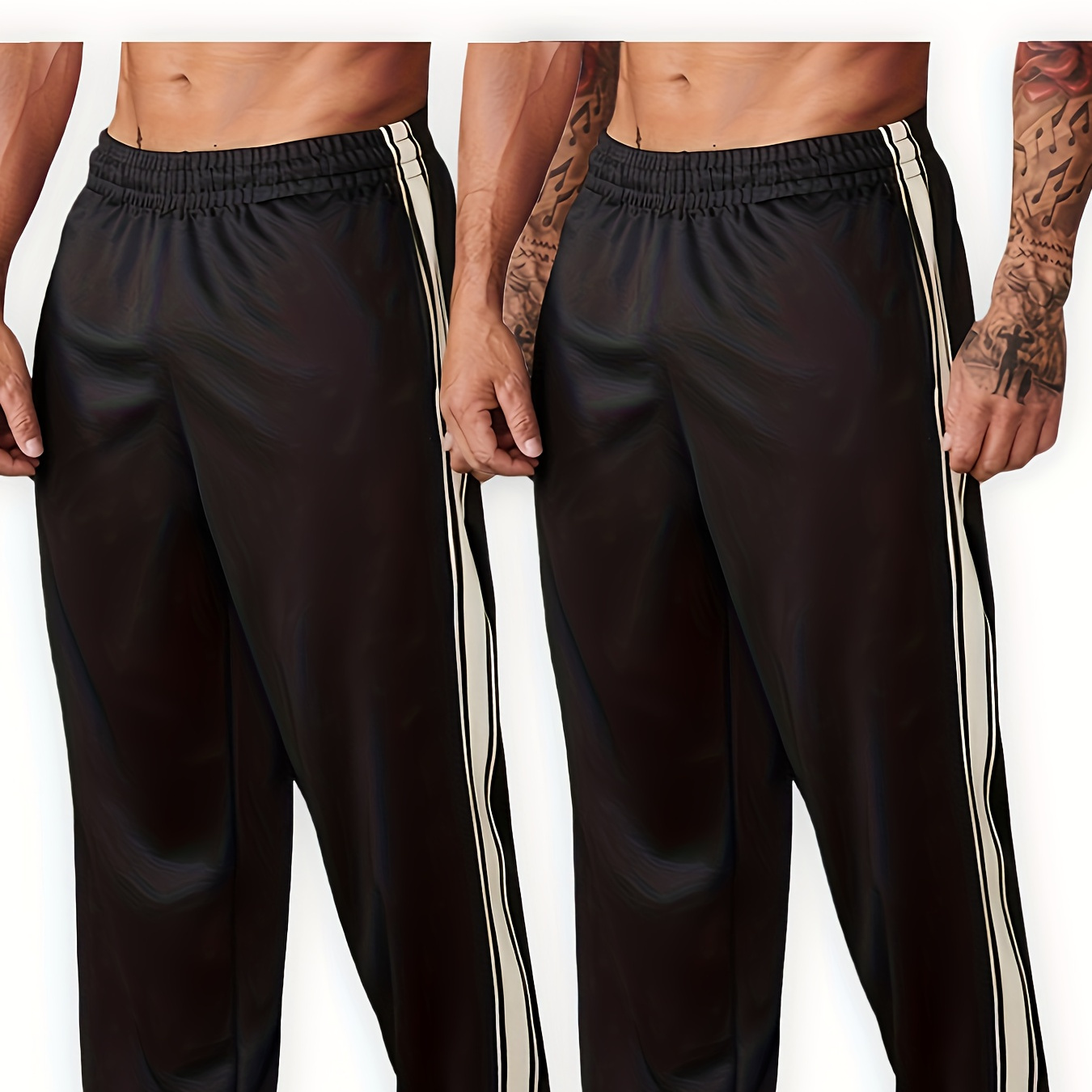 

2pcs Men's Casual Loose Sweatpants, Lightweight Comfy Pants For Sport And Casual Wear