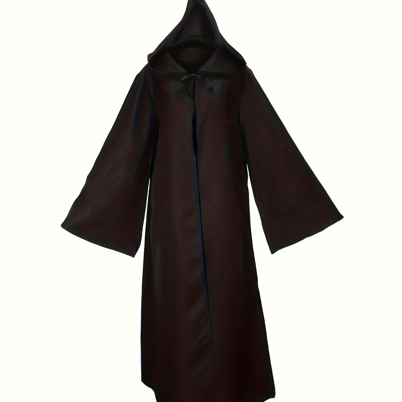 

Men's Solid Hooded Cloak, Mysterious Medieval Renaissance Long Cape Ritual Robe For Halloween Party Gift