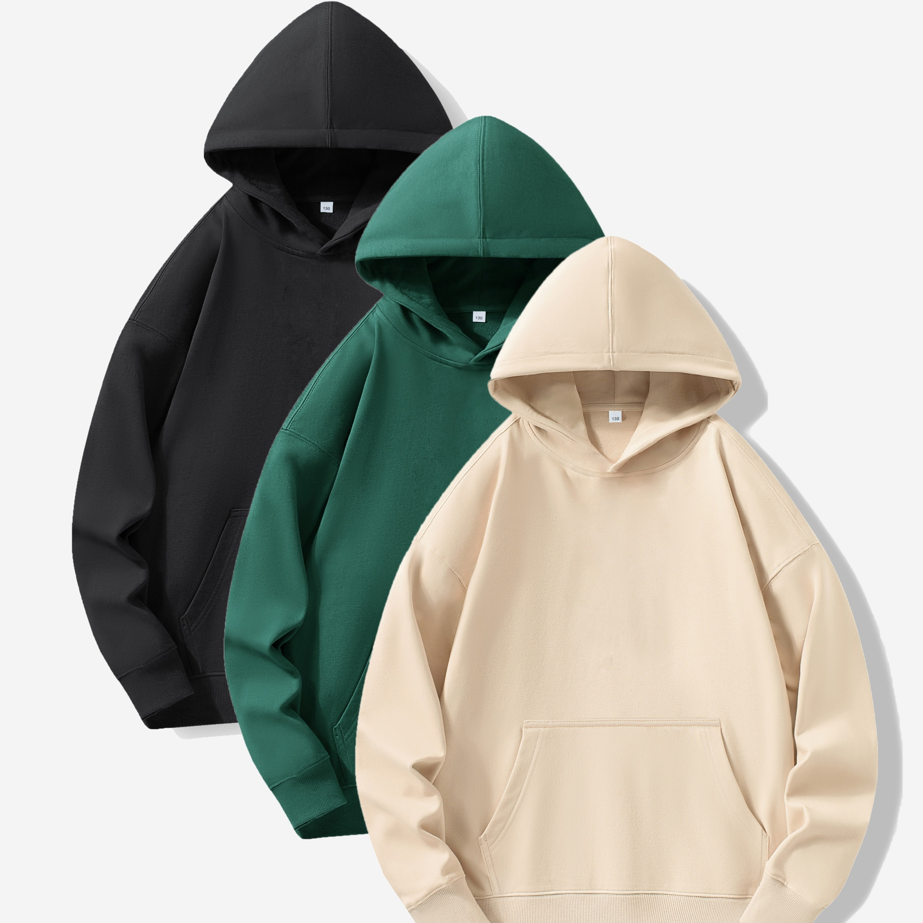 

3pcs Boys Casual Solid Pullover Long Sleeve Hoodies, Boys Sweatshirt For Spring Fall, Kids Hoodie Tops Outdoor
