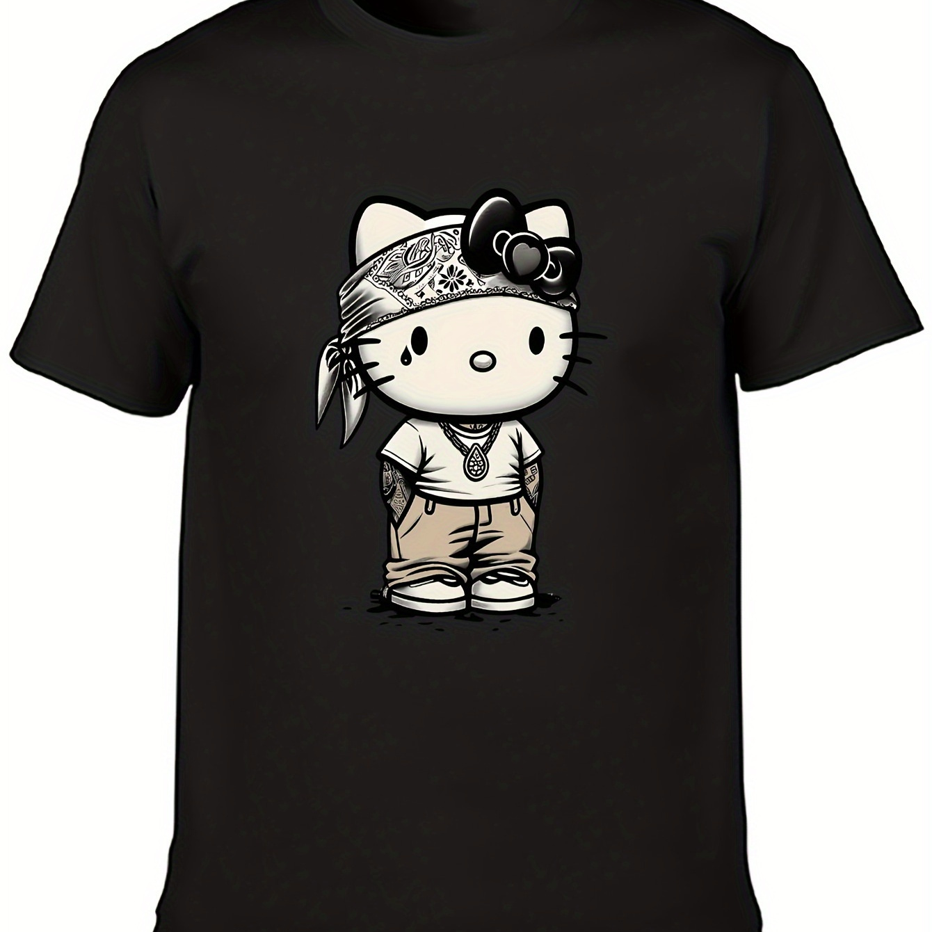 

Vintage Hello Kitty Pattern, T-shirt For Men And Women, Loose Cotton T-shirt