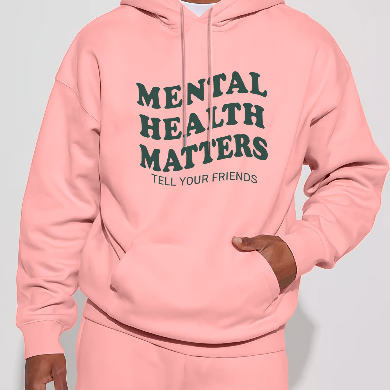 

Mental Health Matters Print Hoodie, Cool Hoodies For Men, Men's Casual Graphic Design Pullover Hooded Sweatshirt With Kangaroo Pocket Streetwear For Winter Fall, As Gifts