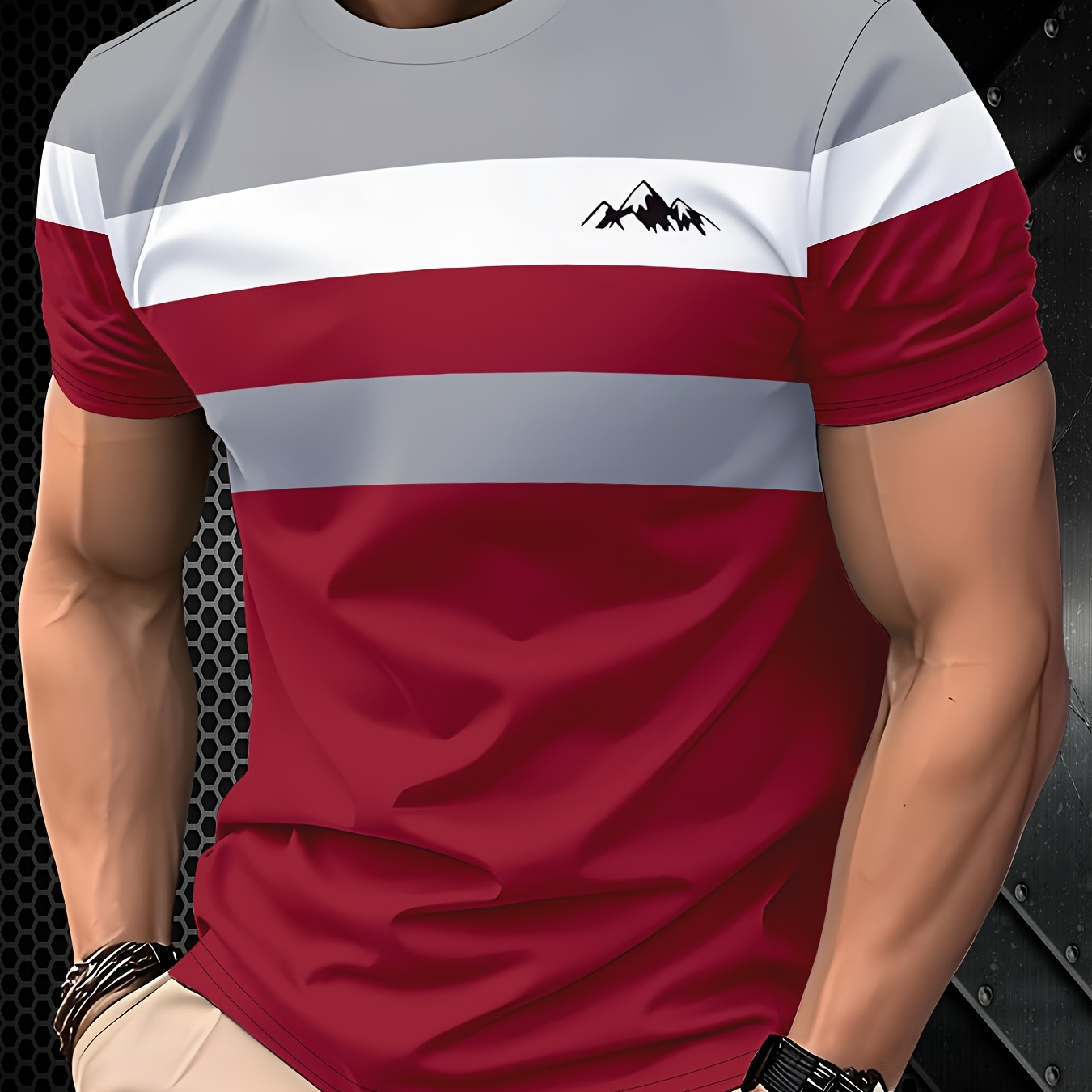 

Men's Breathable Novelty T-shirt - Casual Crew Neck, Moisture-wicking Polyester, Machine Washable - Black, Gray & White