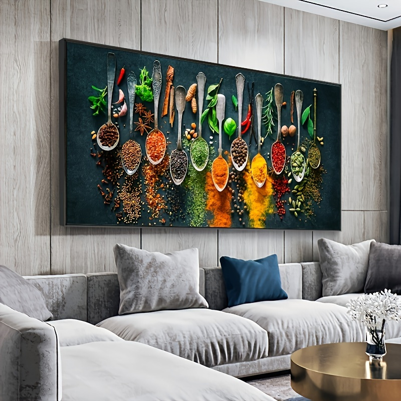 1pc Chinese Style Spice Poster Kitchen Theme Canvas Wall Art Decor 