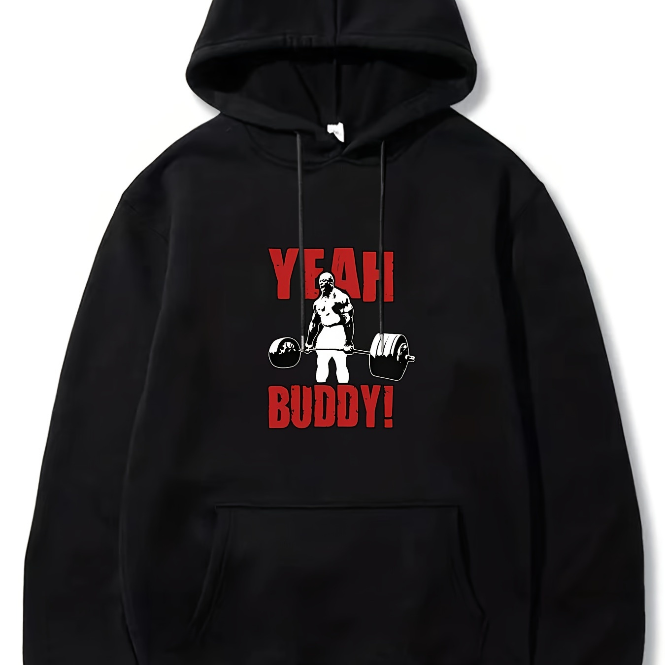 

Yeah Buddy Print Men's Fashion Hoodie - Graphic Print Casual Pullover Hooded Sweatshirt For Fall Winter