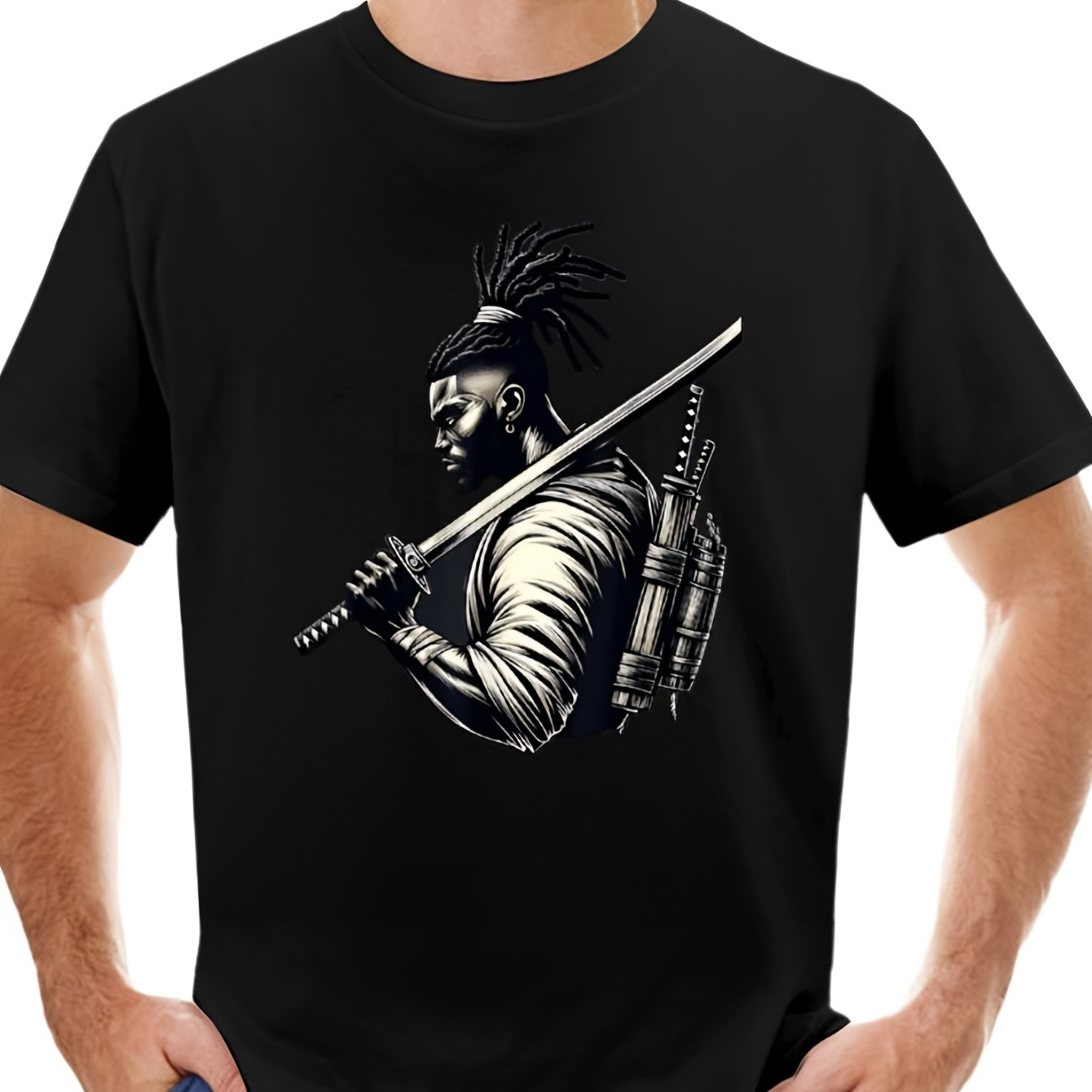 

Ewhafro American Anime Cartoon Japanese Warrior T-shirt