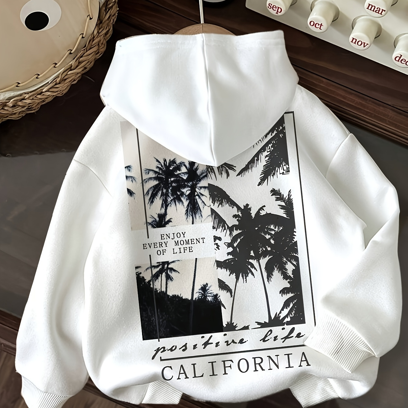 

1pc Femme Casual Polyester Hoodie avec cordon - Sweat à capuche en avec de paysage de pour toutes les