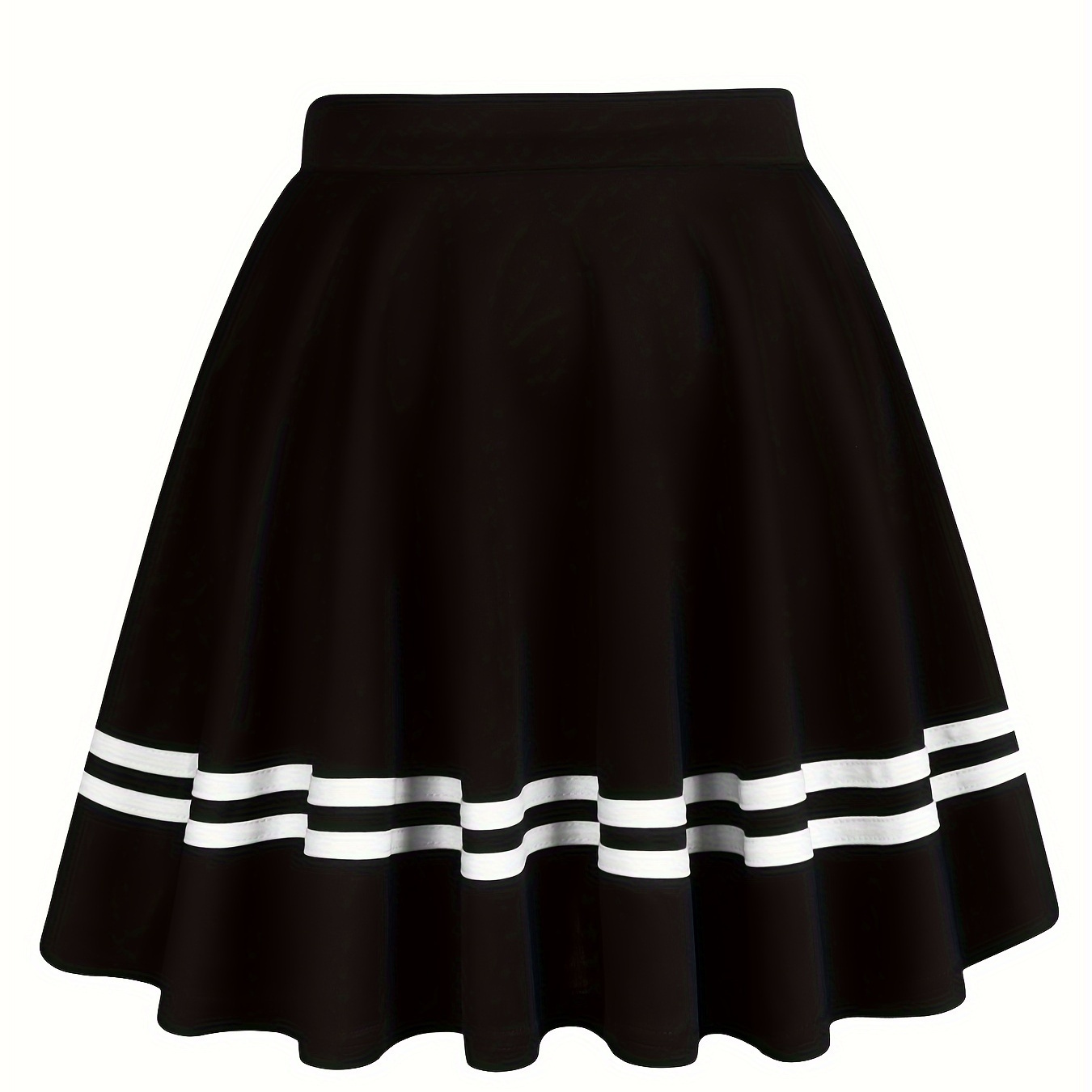 

Women's High-waisted Athletic Skirt, Anti-exposure Quick-dry Pleated Golf Tennis Skirt With Stripe Detail, Sporty Style