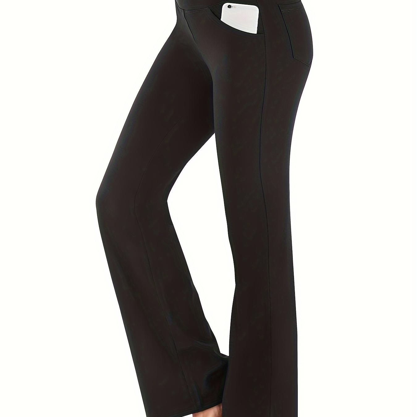 

Haut Pantalon De Sport Élastique Avec Poche, Pantalon Long Leggings De Loisirs Sportifs, Pantalon Pour Femmes