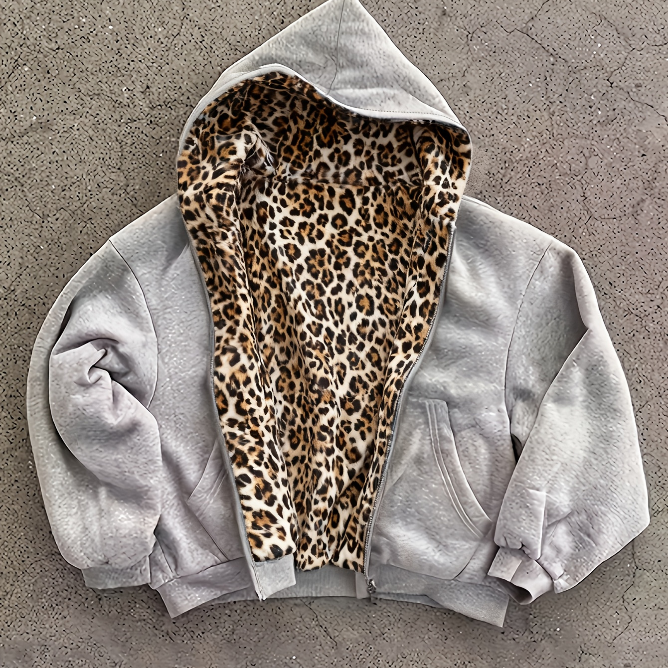 y2k vintage fashion leopard print hoodie new y2k double - Temu