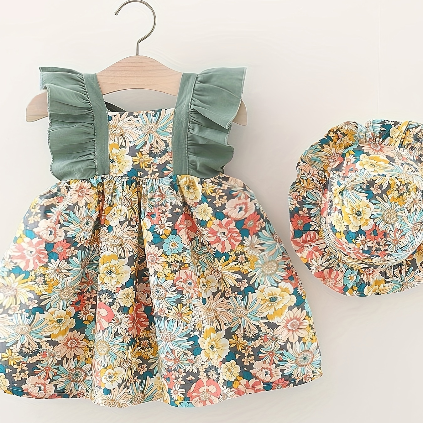

Baby Girls Casual Romper, Summer Sleeveless Square Neck Floral Lace Party Street Bodysuit Tops + Head Band