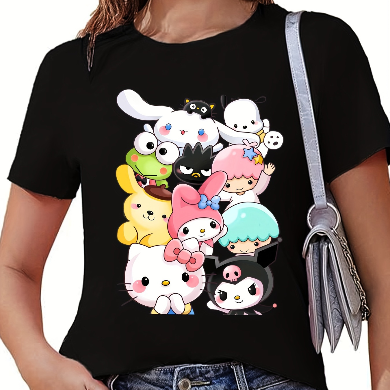 

Sanrio Kuromi Cinnamoroll My Shirts Pumpkins Spiders T- For Men Women Christmas For Pom Pom 220g T