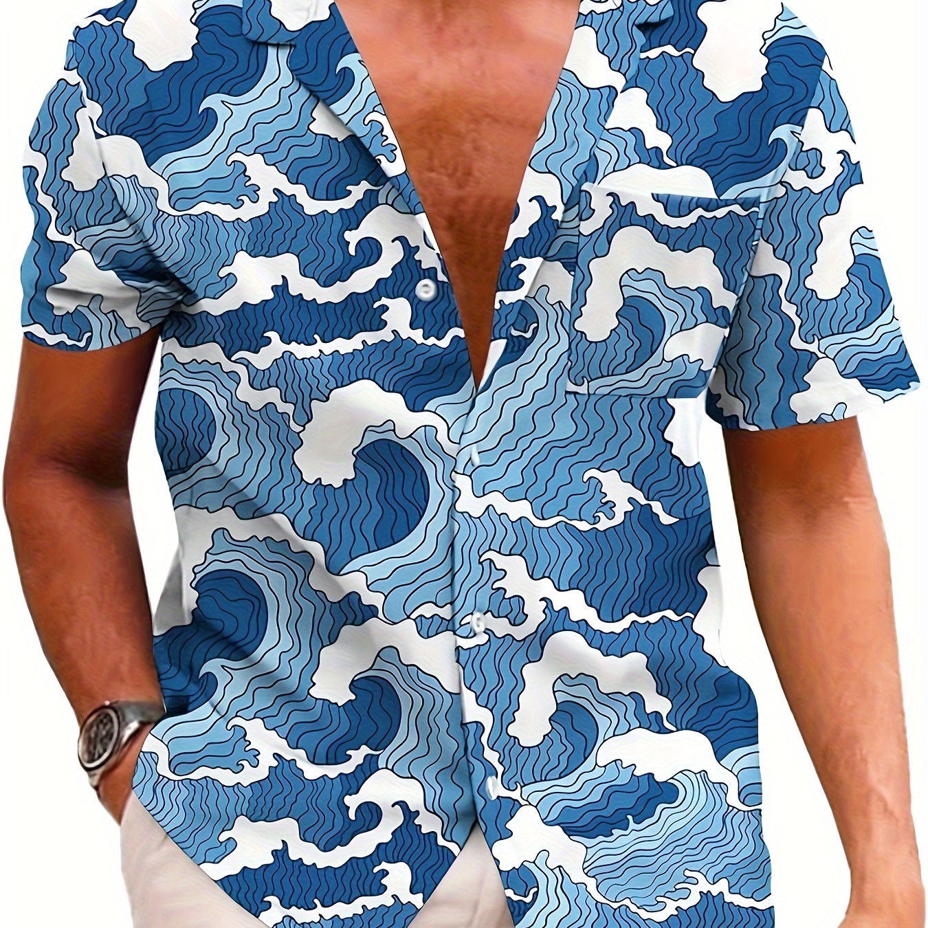 

Kyku New Casual Style Men's Printed Coconut Tree Pattern Short Sleeved Button Up Shirt For Leisure Vacation Seaside Coconut Tree Summer Seasonal Fashion Shirt Button Up Shirt