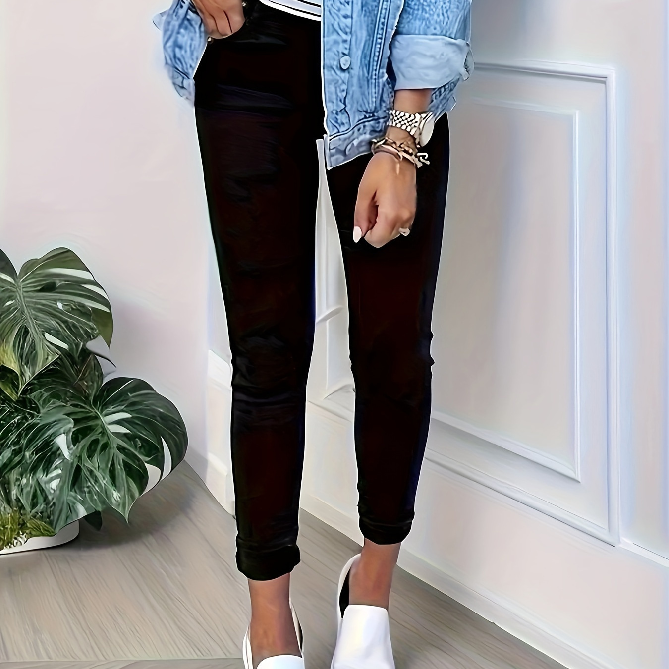 

Slim Fitted Skinny Jeans, High Stretch Breathable Casual Denim Pants, Women's Denim Jeans & Clothing