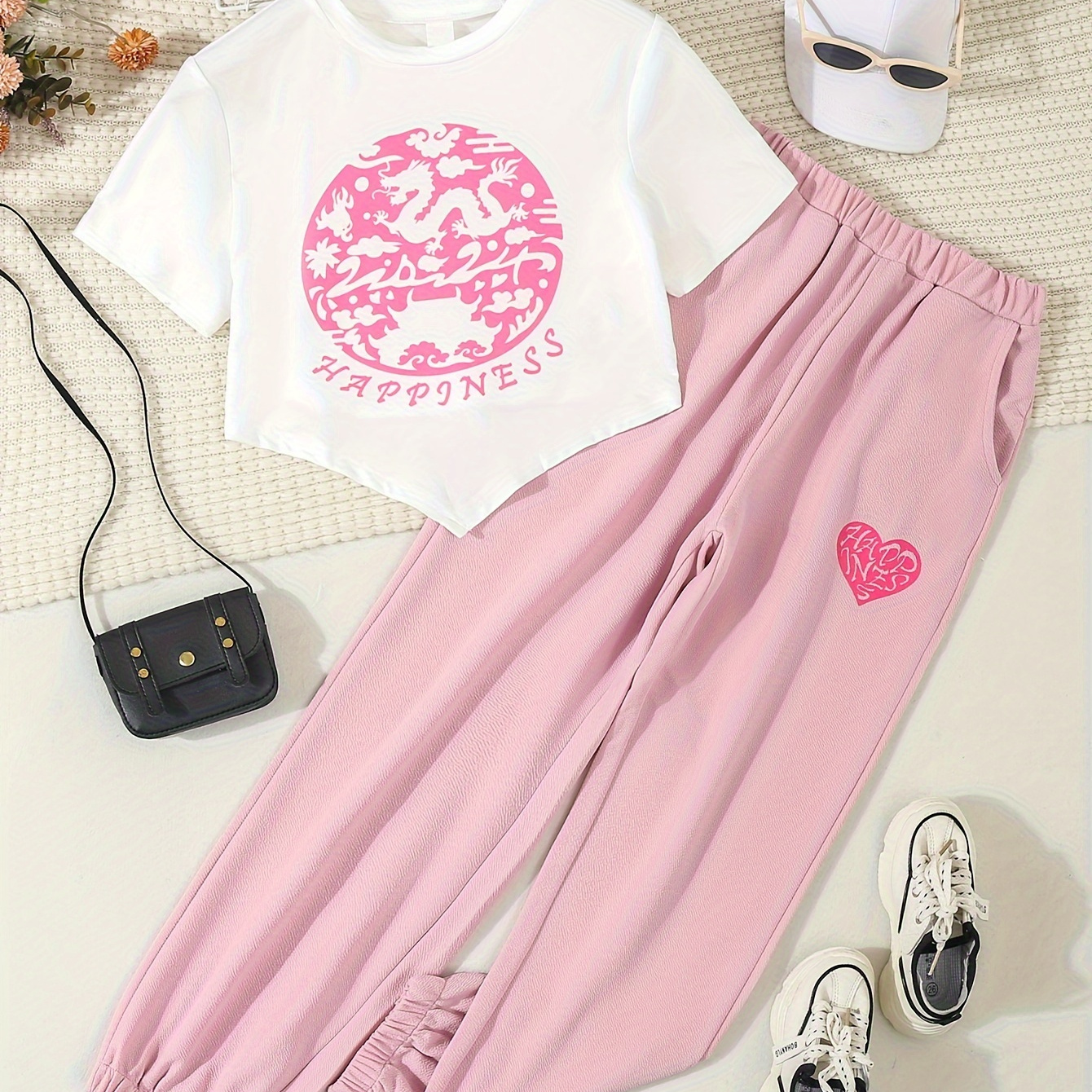 

1 Set Teen 's Tee + Pants Set, & / Summer And Outfit