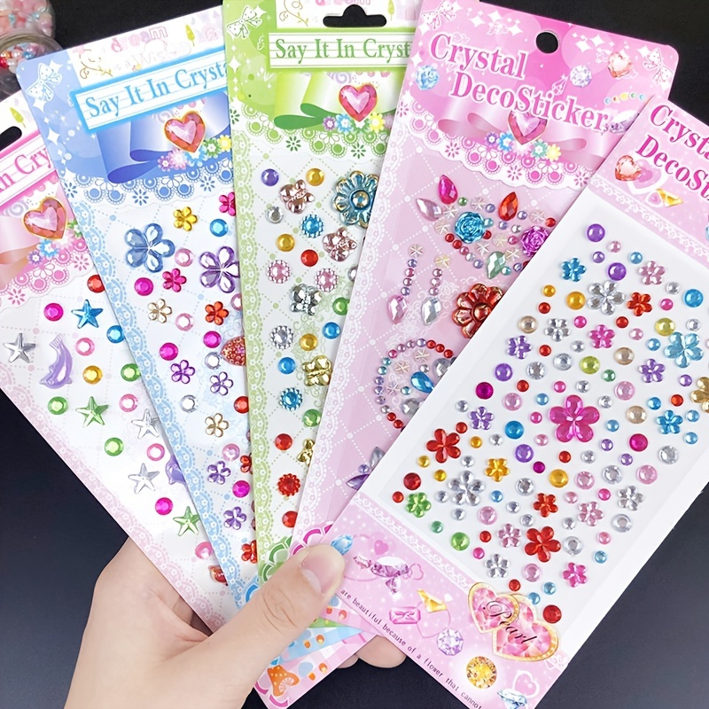 1200+ PCS Self Adhesive Gems Stickers,14 Sheets Rhinestone Stickers for DIY  Craft,8 Shapes Sparkle Jewels for Nail Body Makeup Festival