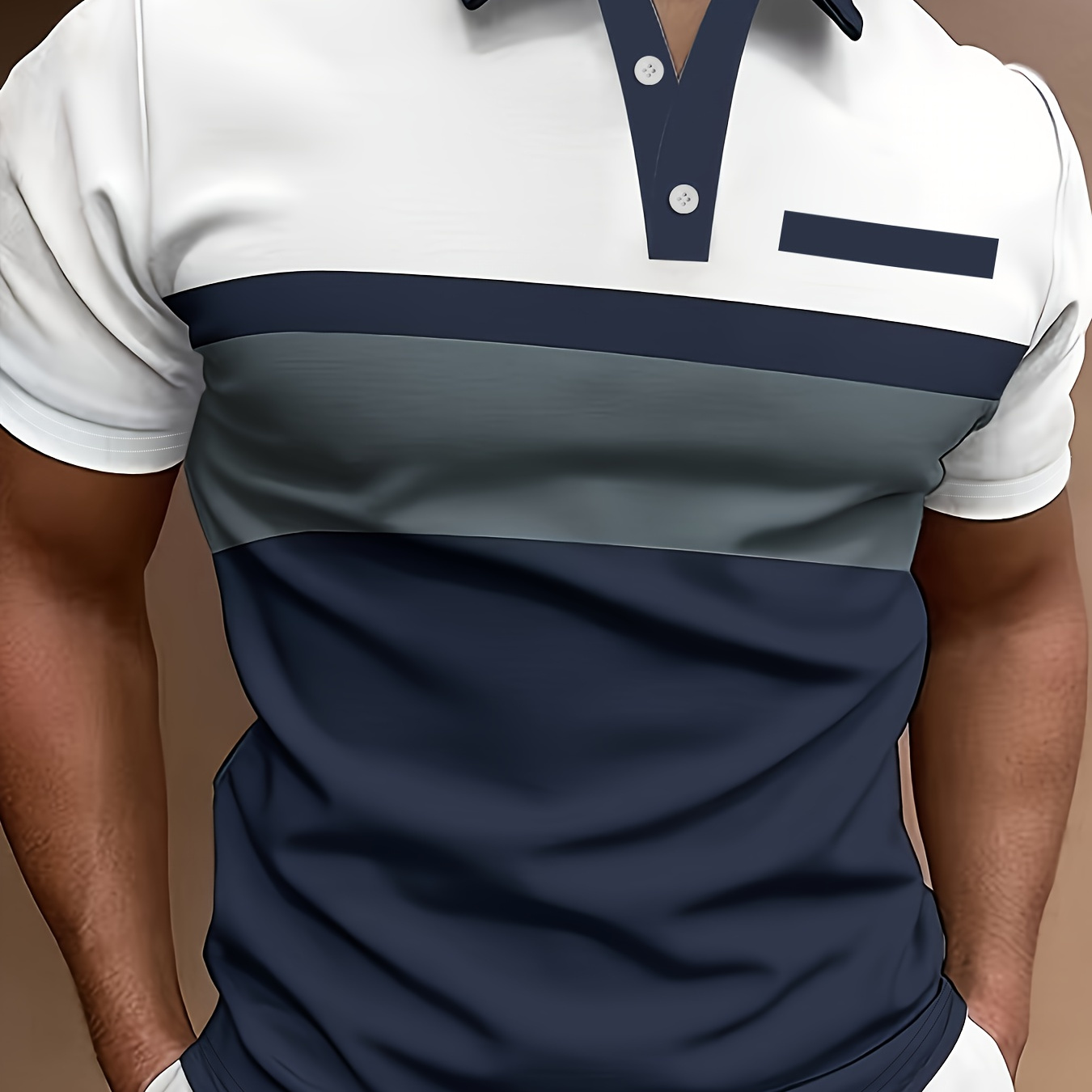 

European And American Men's Striped Polo Shirt 2024 New Outdoor Breathable Button Polo Shirt