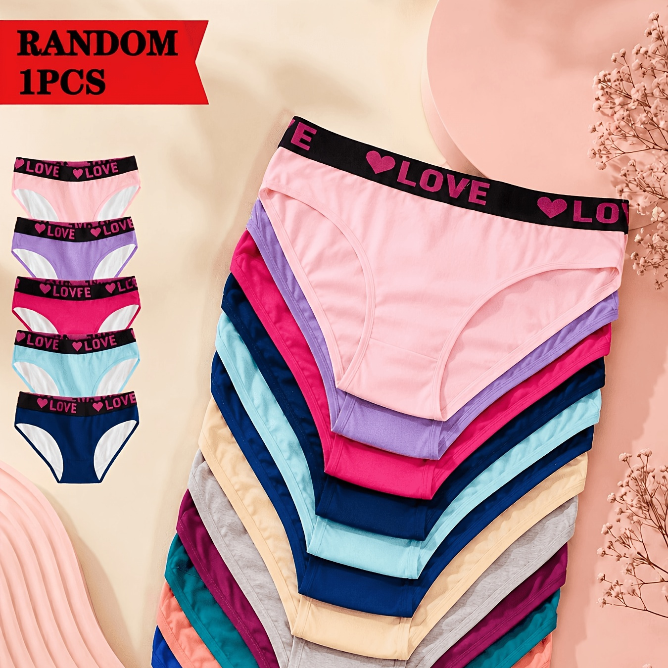 Women's LOVE Waistband Underwear Multi-Color (1pc Random)