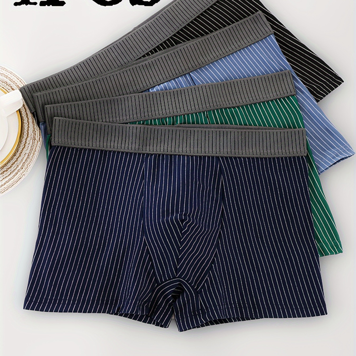

4pcs Of Men' Color Breathable Flat Corner Pants - Men's Underwear