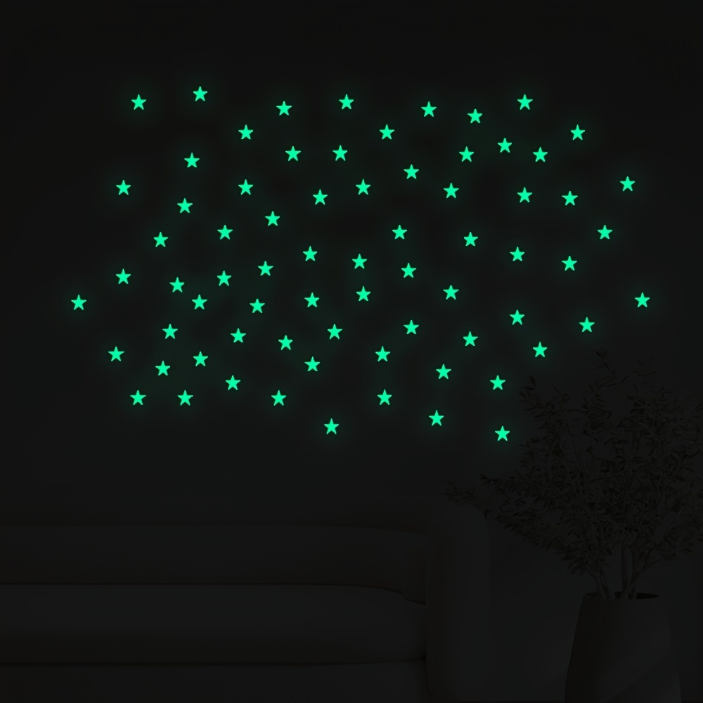 

72pcs Stars Luminous Stickers, Glow In The Dark Wall Decals Diy Wall Decal Ceiling Sticker Home Decor