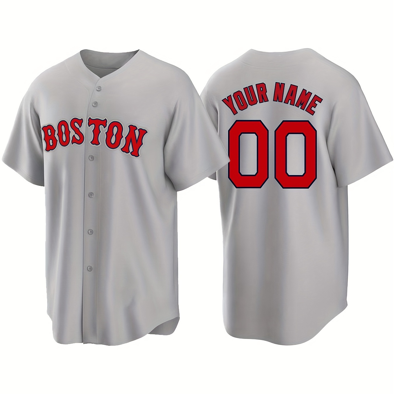 

Customizable Name And Number Men's Baseball Jersey With Embroidered Boston Letters Pattern, Leisure Outdoor Sports Customized S-3xl