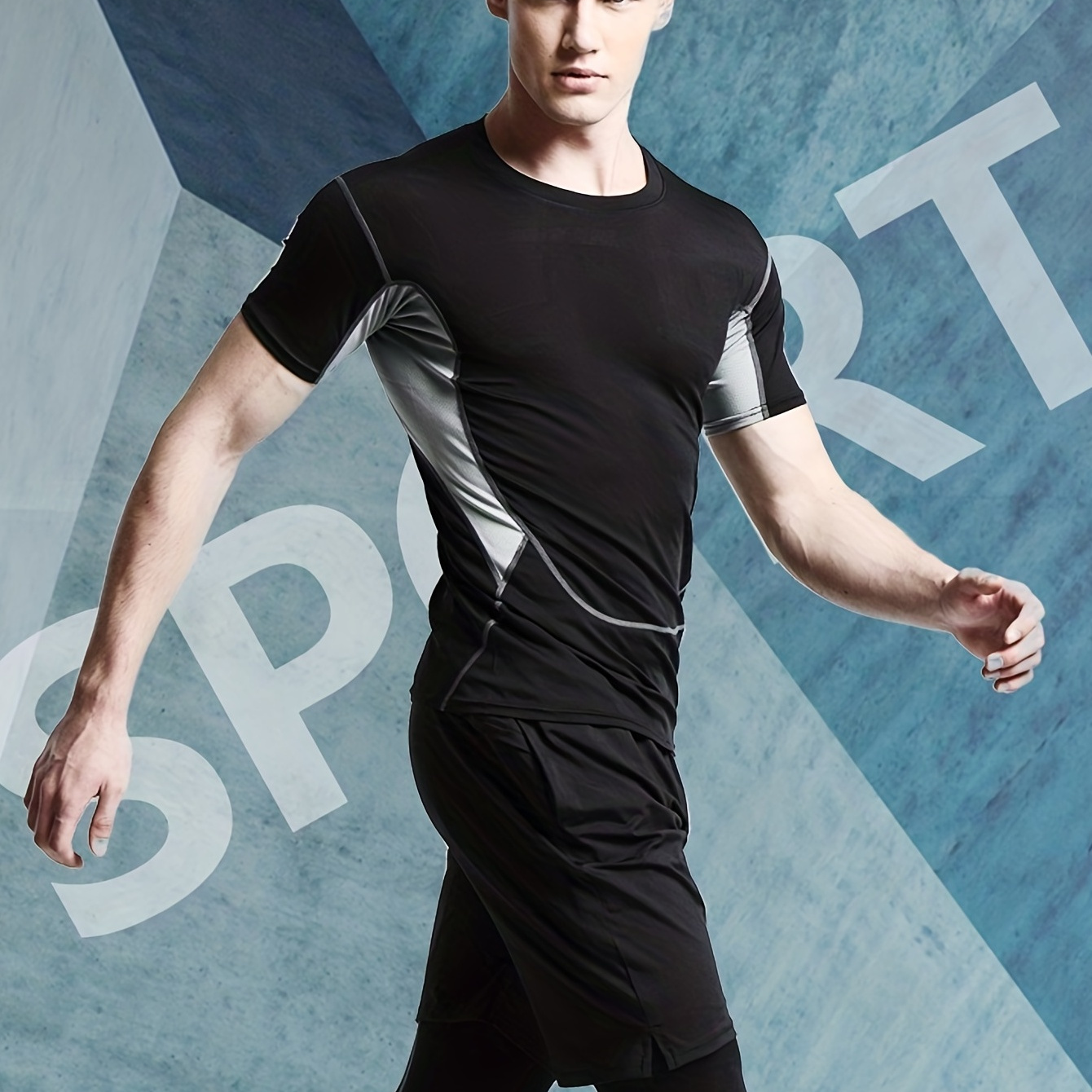 Men's Quick Dry Compression Top Active Stretch - Temu