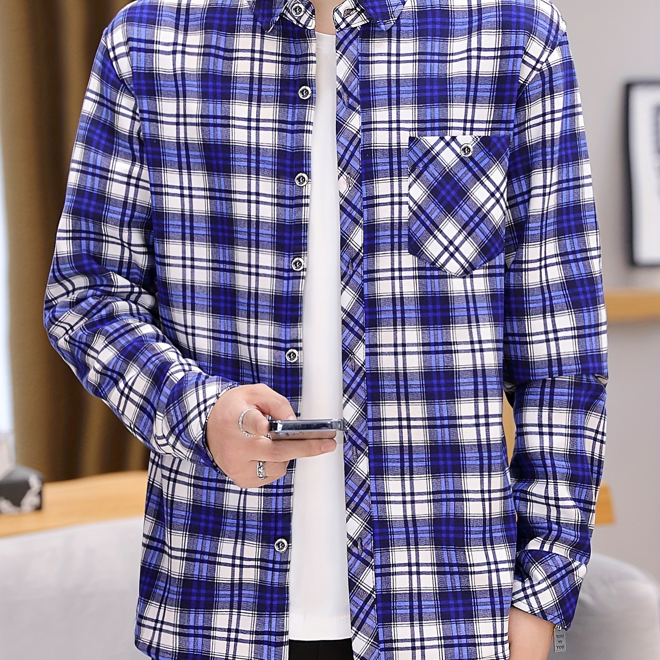 blue bandana dress shirt William Fullest Fit Shirt in Blue & Red Plaid, 18 34/35