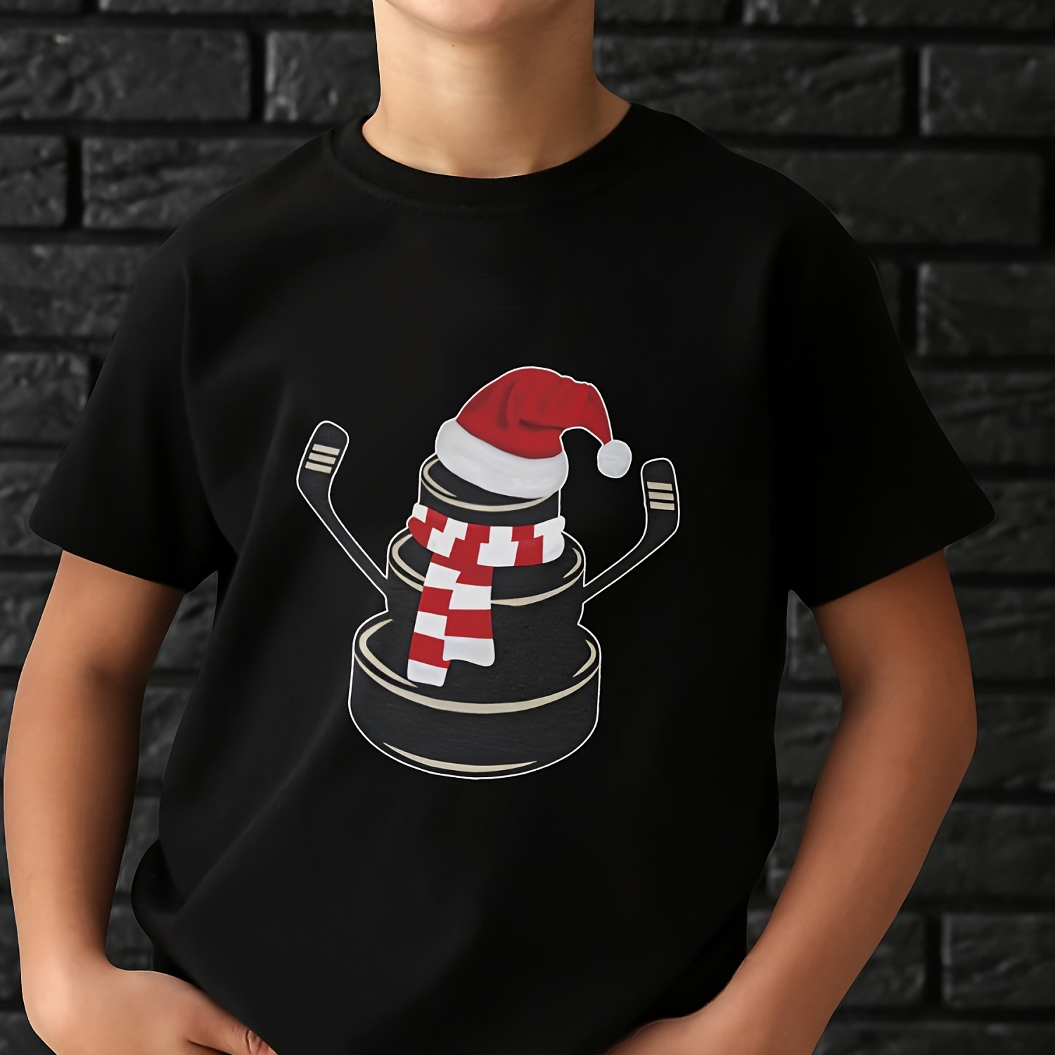 

Matching Christmas Hockey Graphic Boys' & T- For , Summer & Fall, Boys' Clothes For , Bithday , Christmas & New