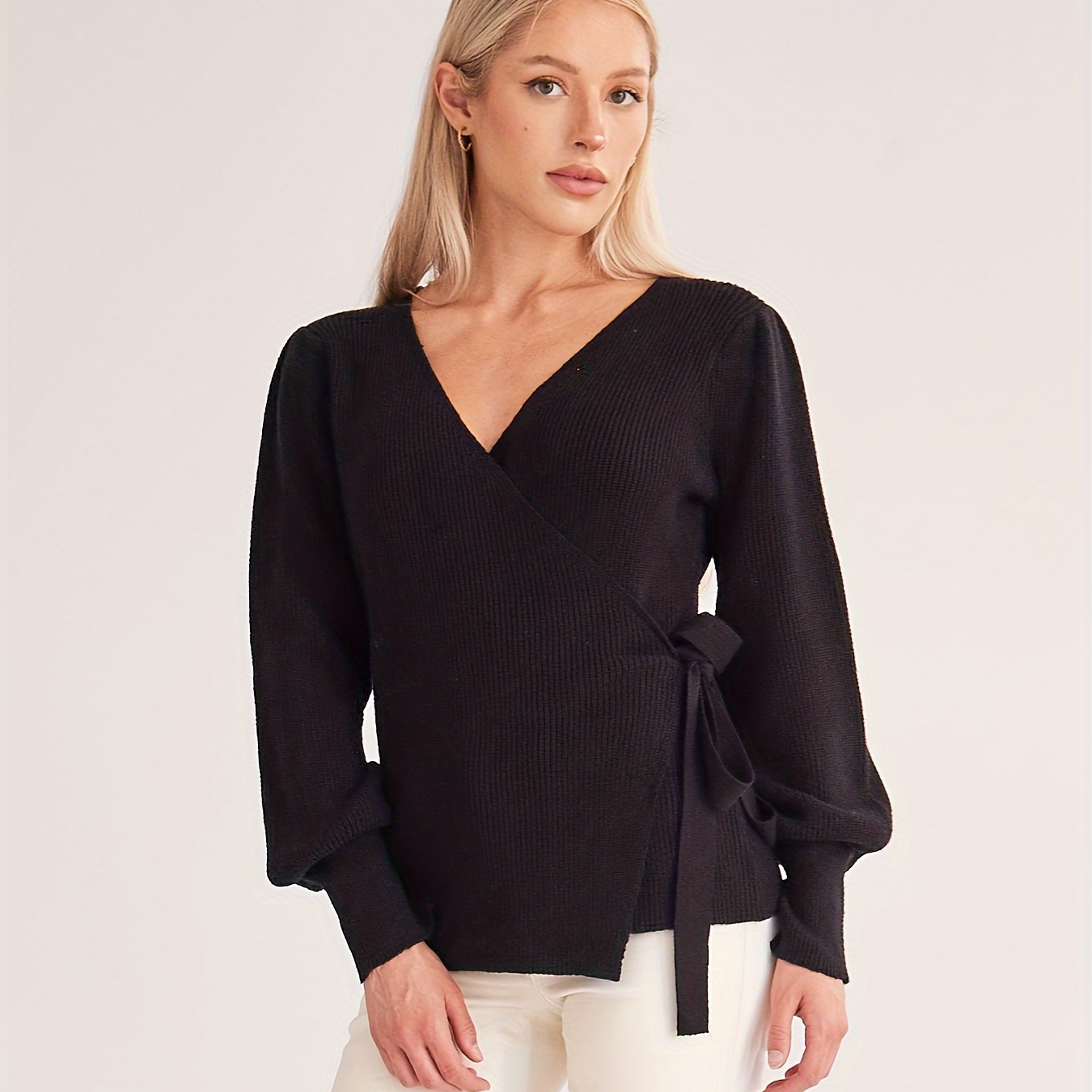 

Women's V- Tie And Sleeves - Viscose , - For Fall/