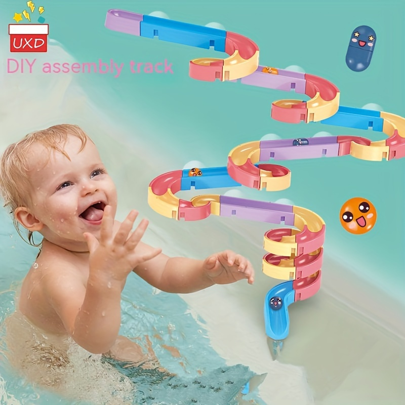  Bath Toys for Toddlers Wall Bathtub Toy Slide for Kids 3 4 5 6  Years, Bath Toys for Kids Ages 4-8, 48 PCS DIY Slide Bath Toys for Kids  Ages 1-3