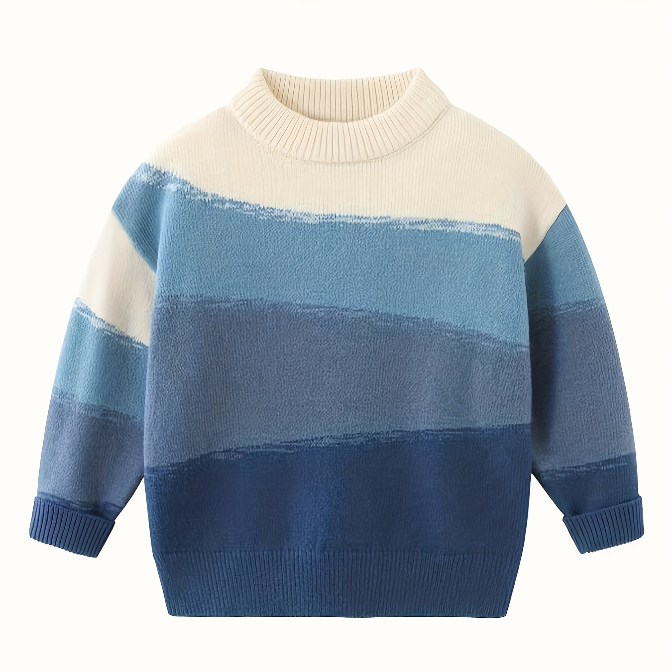 

Pullover en tricot à col rond rayé, style décontracté, pour garçon, sous-vêtement pour enfants pour l'automne/hiver