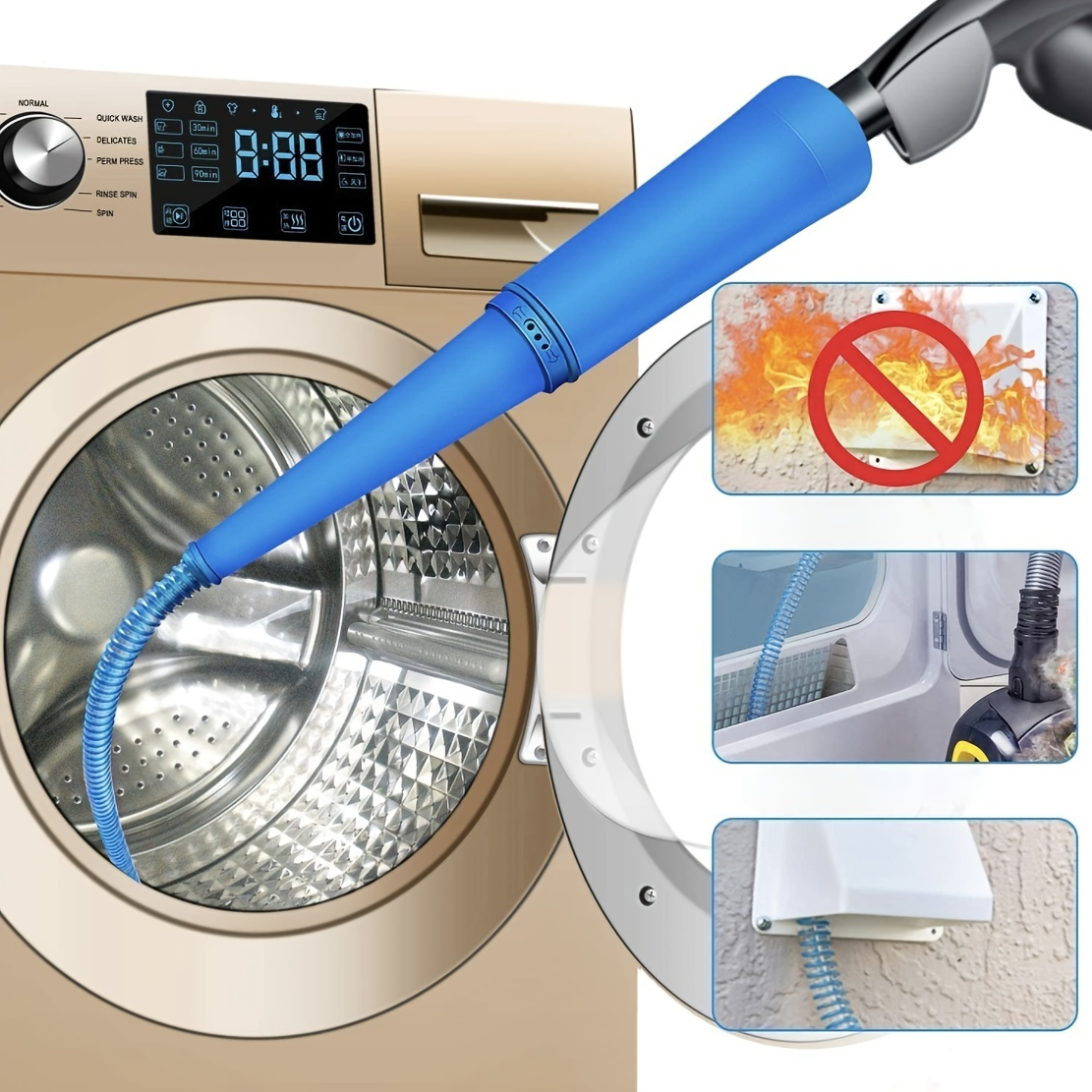 

Deep Clean Your Dryer Vents And Reduce Fire Risk With This 1pc Dryer Vent Cleaner Accessory!
