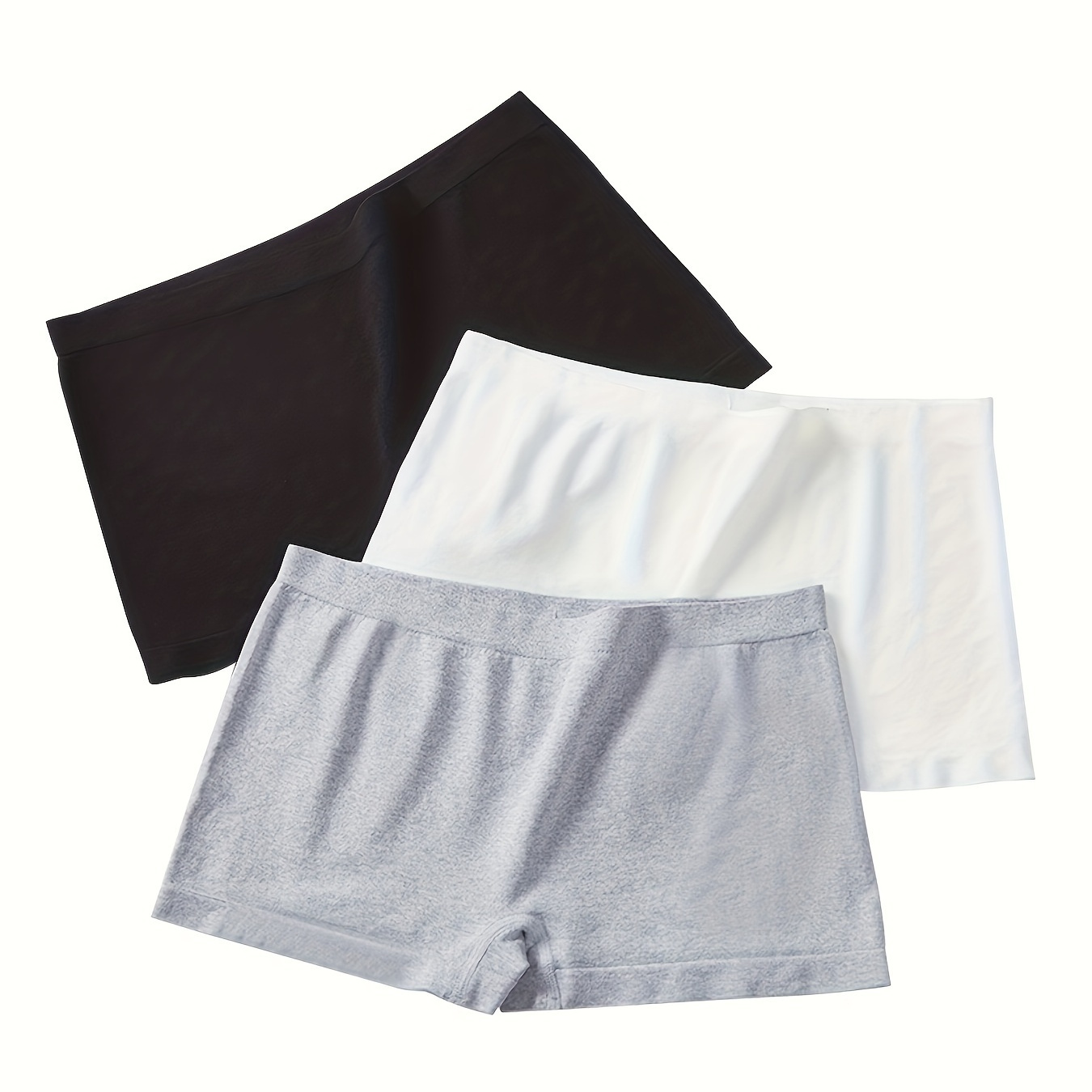 Women's Simple Panties Set Plus Size Seamless Solid Mid - Temu Canada