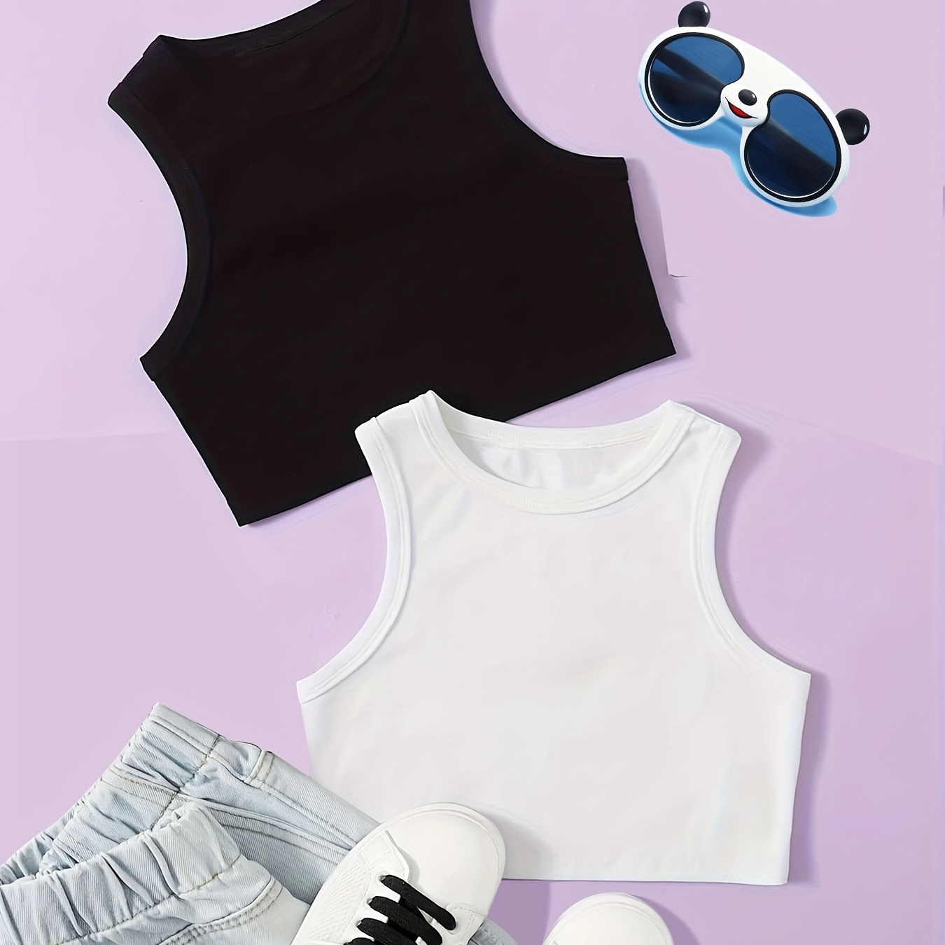 Basic Sleeveless Crop Tank Top Racerback Crop Sport Top - Temu