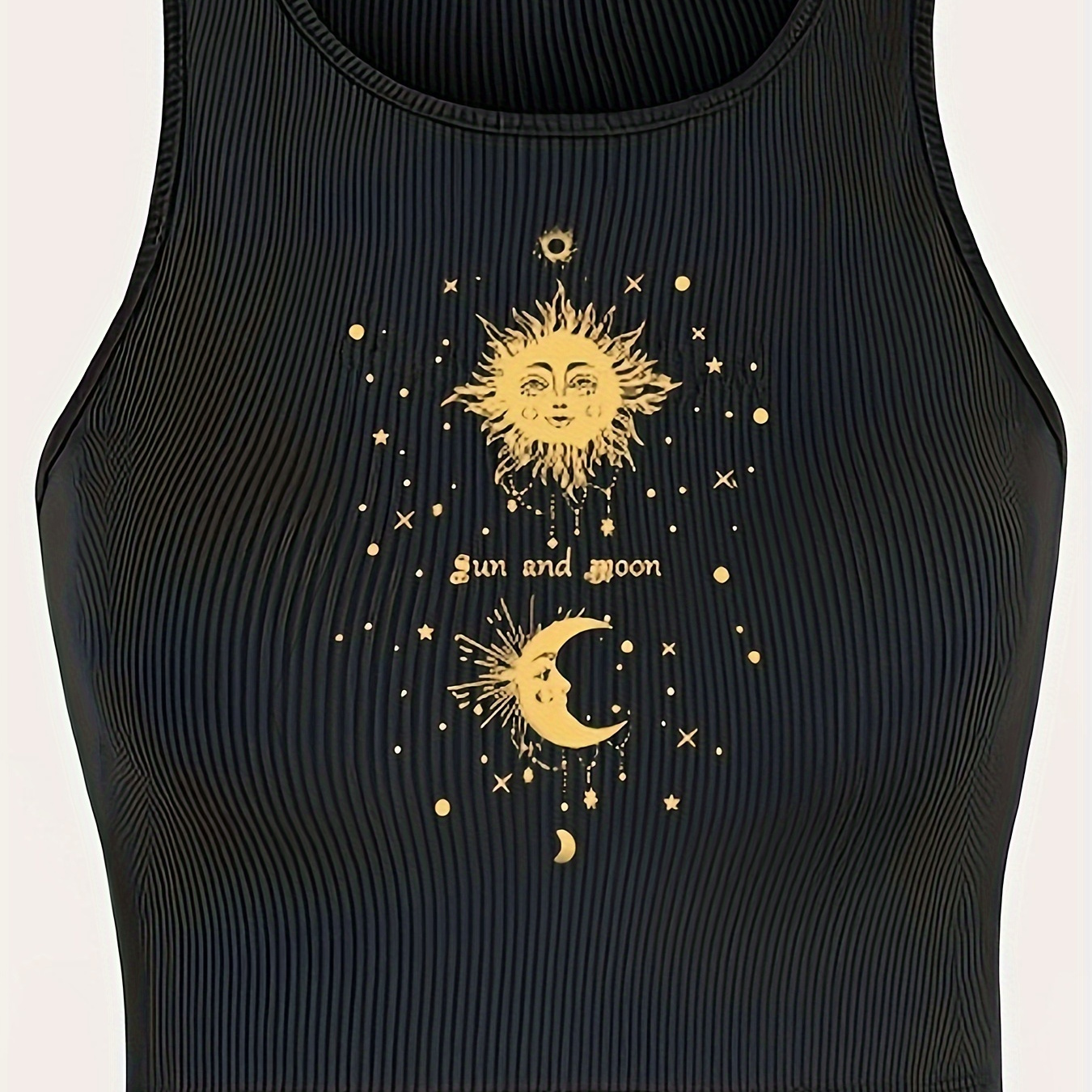 

European And American Women's Fitted Slimming Tank Top With A Print.