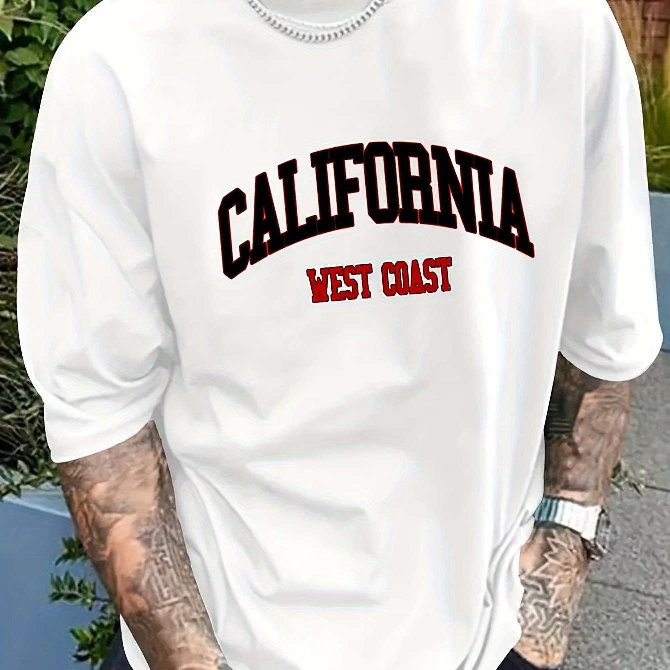

California West Coast Print Tee Shirt, Tees For Men, Casual Short Sleeve T-shirt For Summer