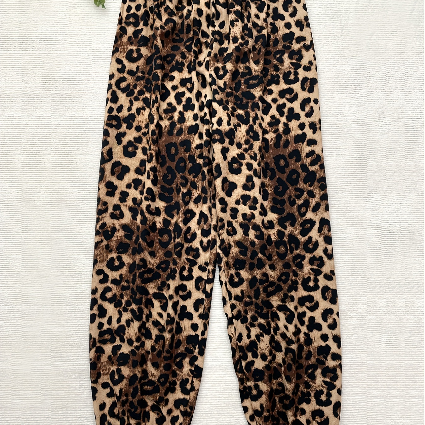 

Leopard Print Elastic Waist Harem Pants, Casual Pants For Spring & Summer, Women's Clothing