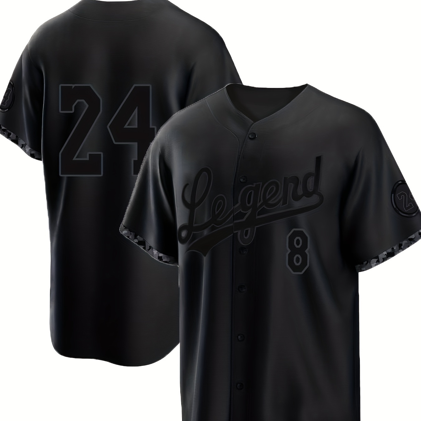 Mens 8 24 Black Legend Baseball Jersey Retro Classic Baseball Shirt  Breathable Embroidery Stitching Sports Uniform For Training Competition -  Sports & Outdoors - Temu South Korea