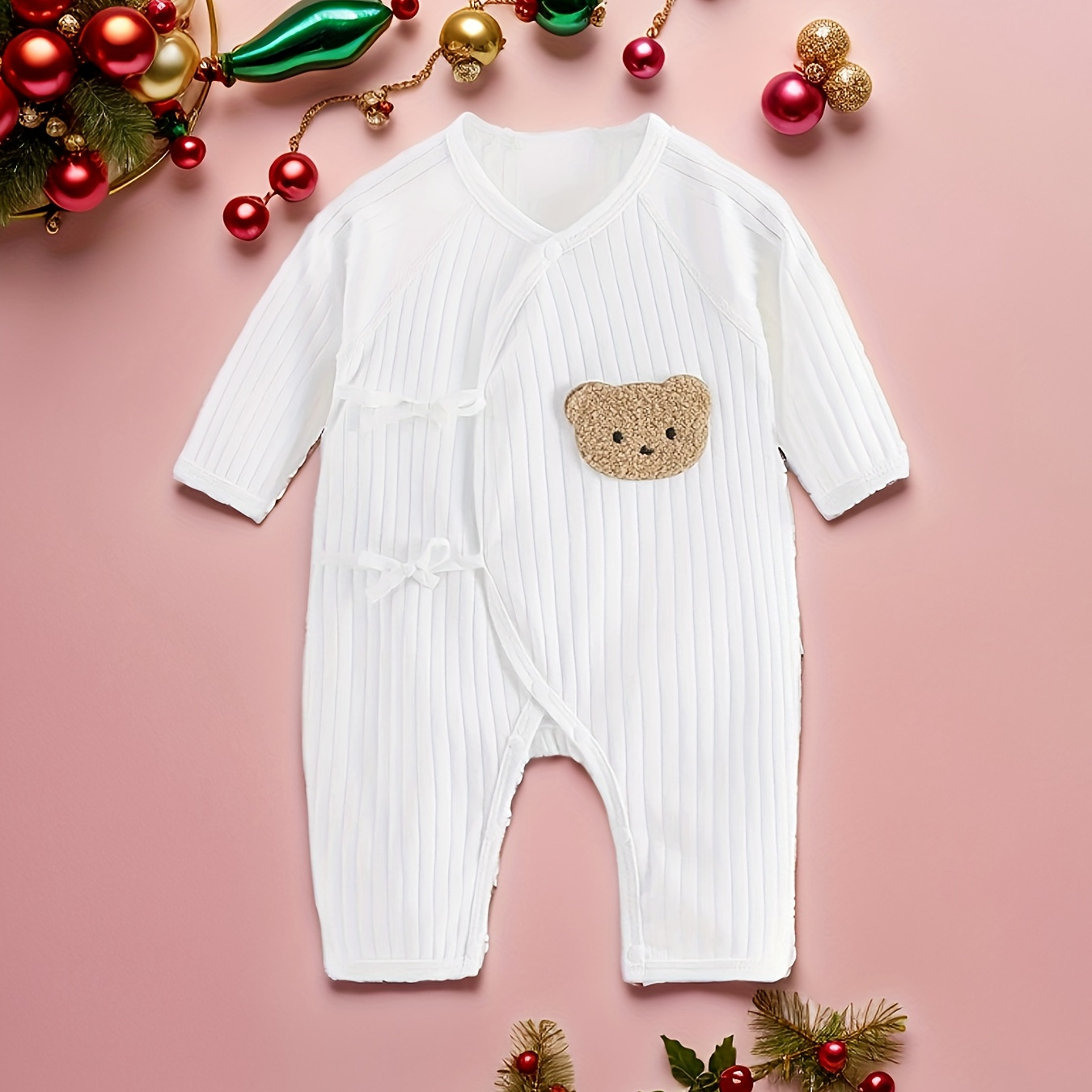 

Newborn Baby Rompers Girls Long Sleeve Thin Clothing Infant Boys Cute Embroidered Bear Jumpsuit Unisex Long-sleeve Onesies For Spring/summer/autumn