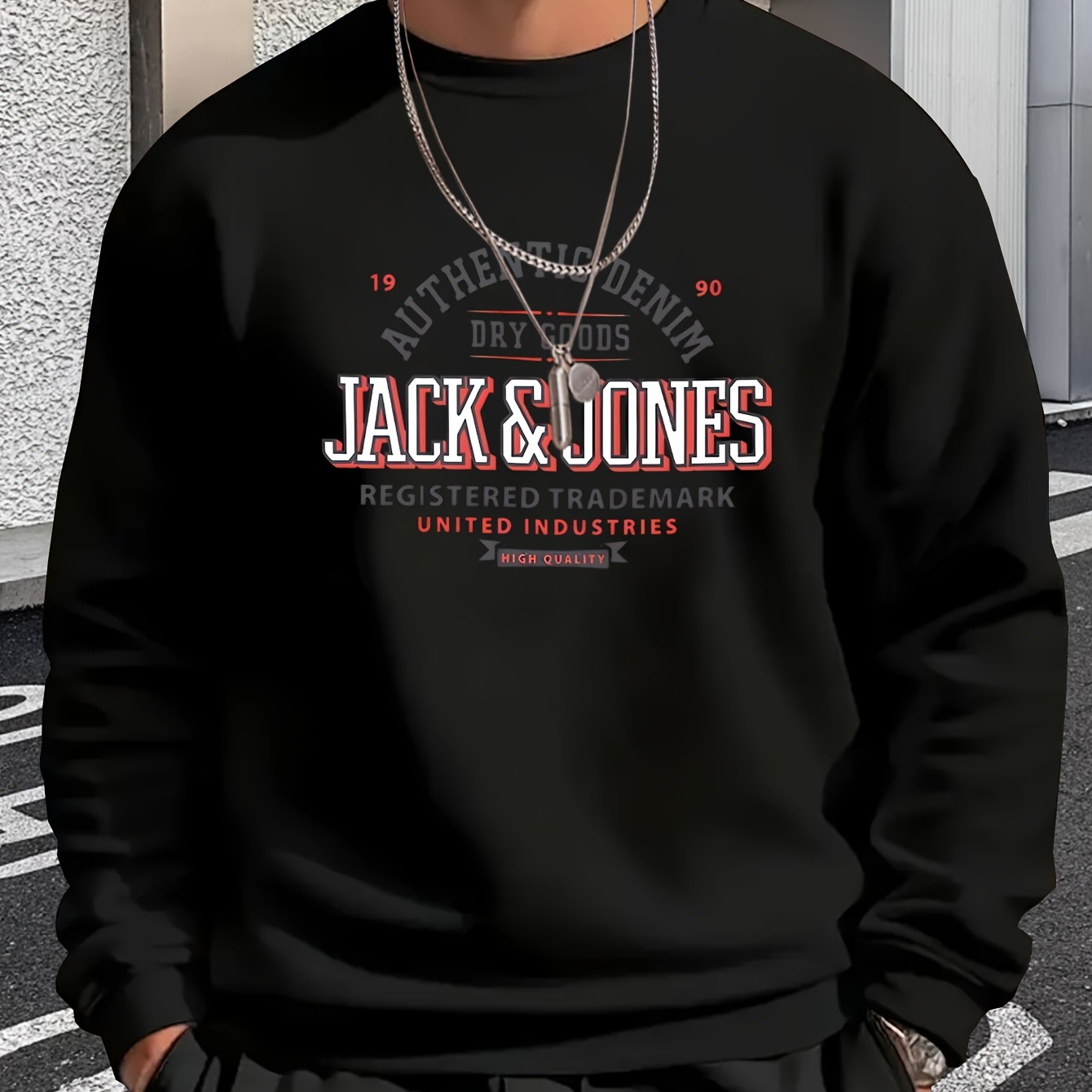 

Sweatshirt Décontracté pour Homme à Imprimé et Col Rond - Pull Oversize Marron avec Lettrage Blanc, Tissu en de Polyester, Lavable en Machine, Style Streetwear