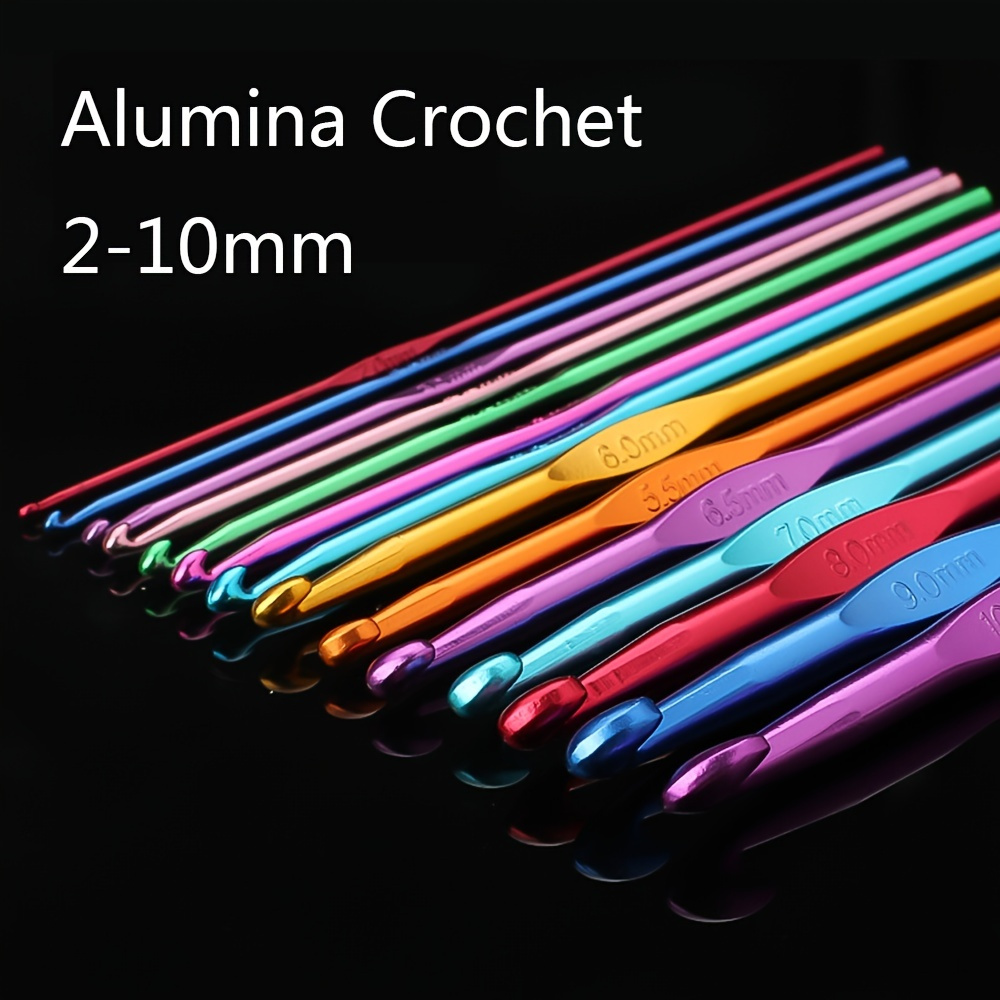 

14pcs Colorful Aluminum Oxide Single-ended Knitting Crochet Hook Diy Preparation Crochet Hook Set Home Sewing Crochet Hook
