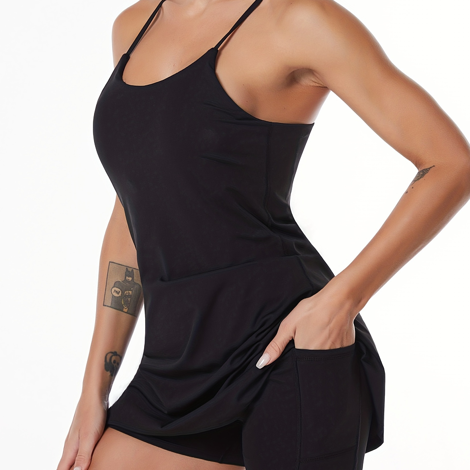 Tennis Dresses Women's Camisole Dress Built-in Bra And Shorts