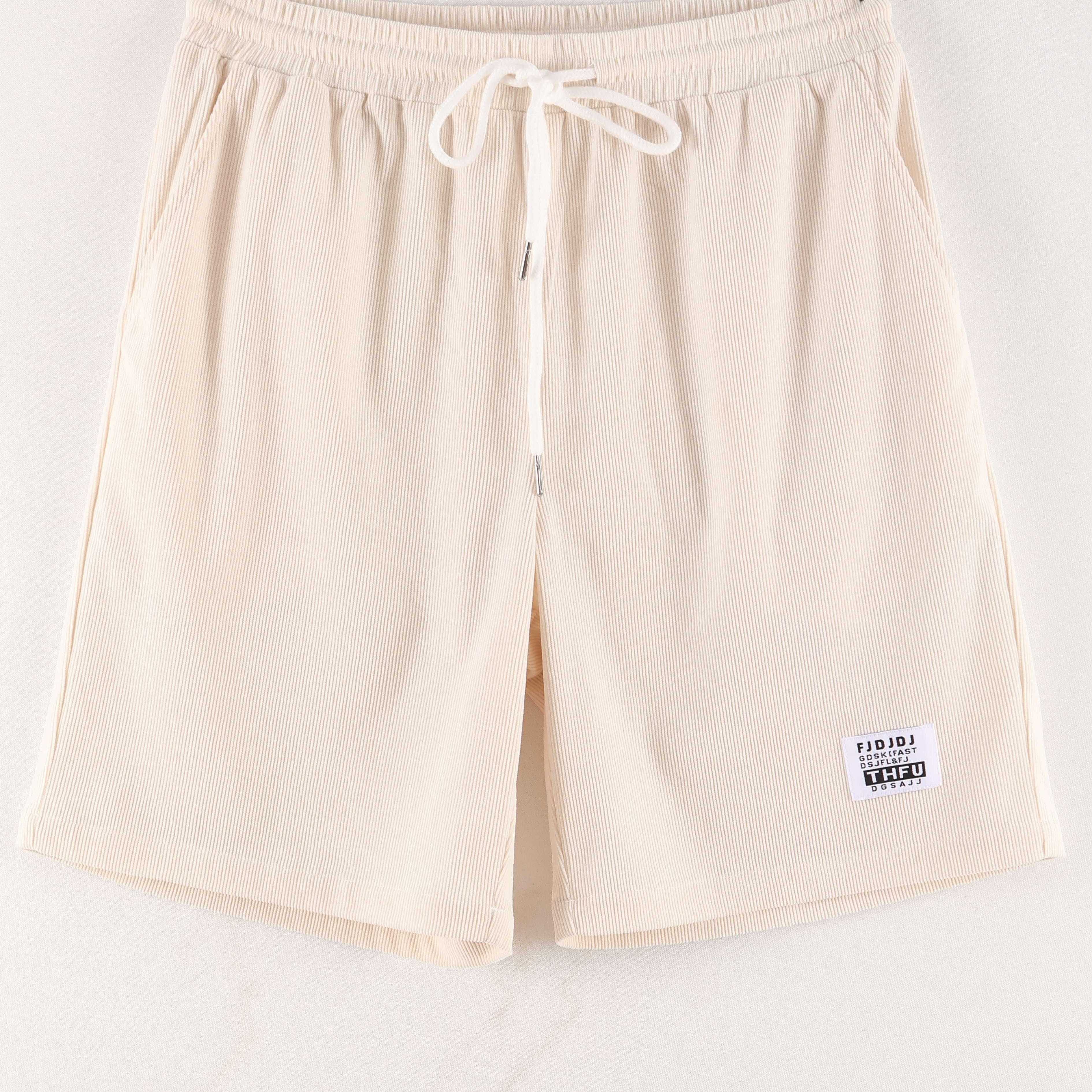 

Men's Casual Corduroy Drawstring Shorts With Pockets For Summer Outdoor Activity