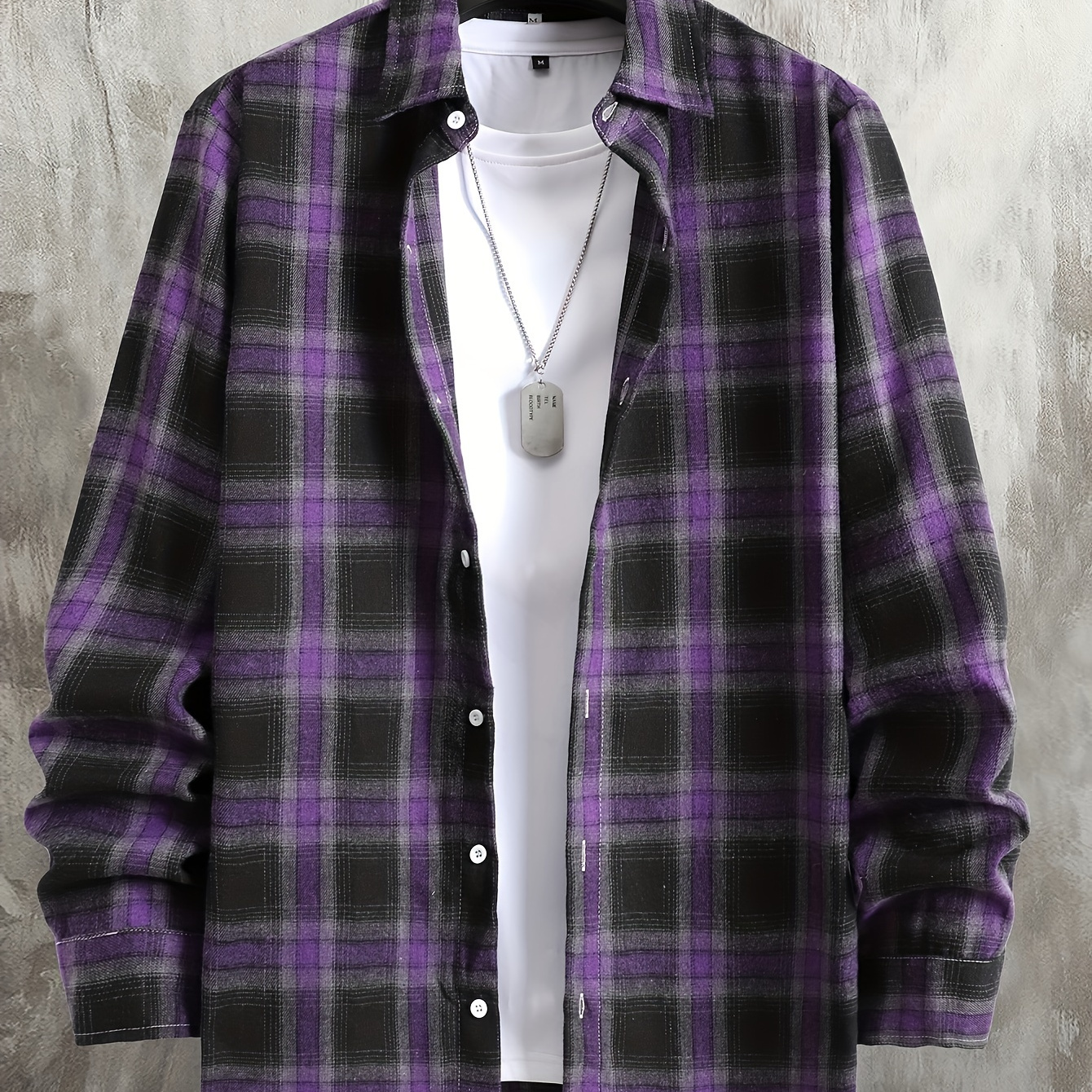 

Men's Plaid Button Up Shirt, Casual Comfy Shirt For Men, Long Sleeve Top For Daily Wear