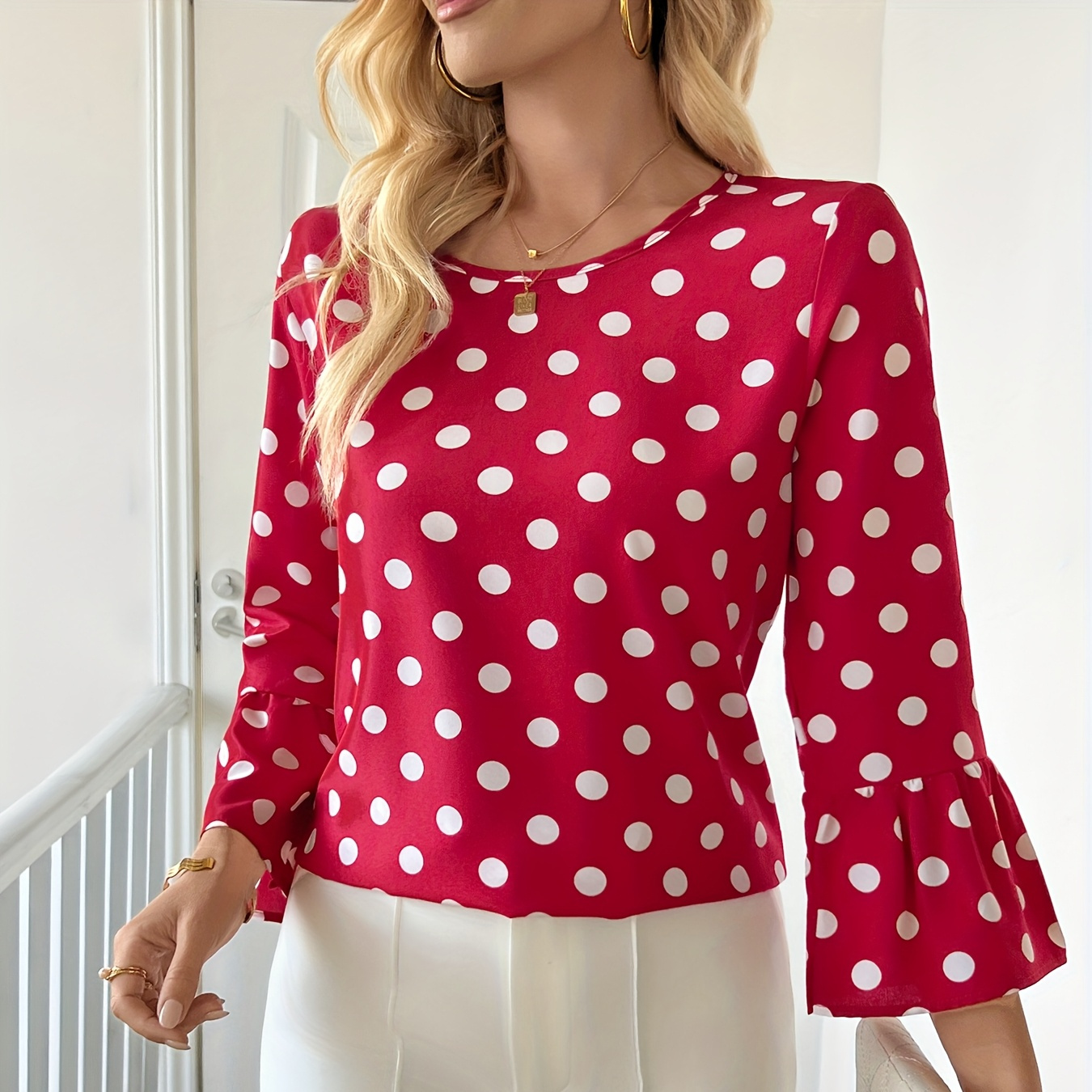 

Long-sleeve Top With A Round Neck And Featuring .