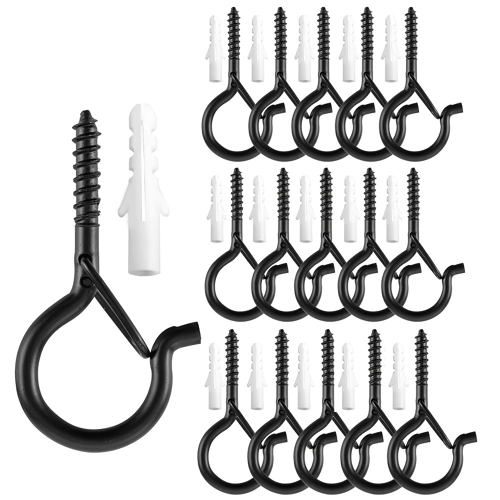 TAIHUIMY 30 Pack Q-Hanger Hooks for Outdoor String Lights, Eye Hooks Screw  Christmas Rope Light Clips, Fairy Lights Plants Wind Chimes D